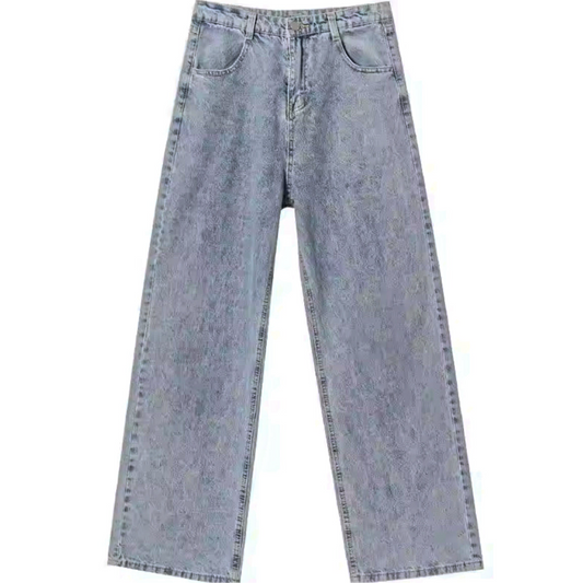 Calça Baggy Jeans Claro Oversized e Streetwear