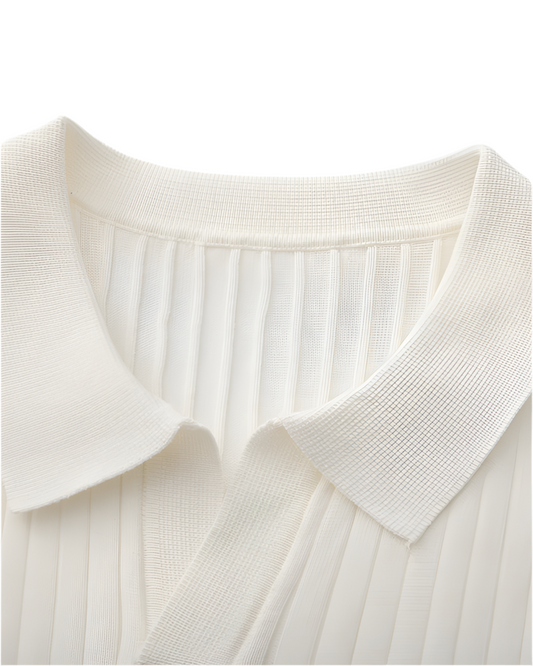 Camisa Polo listrada premium sem botão