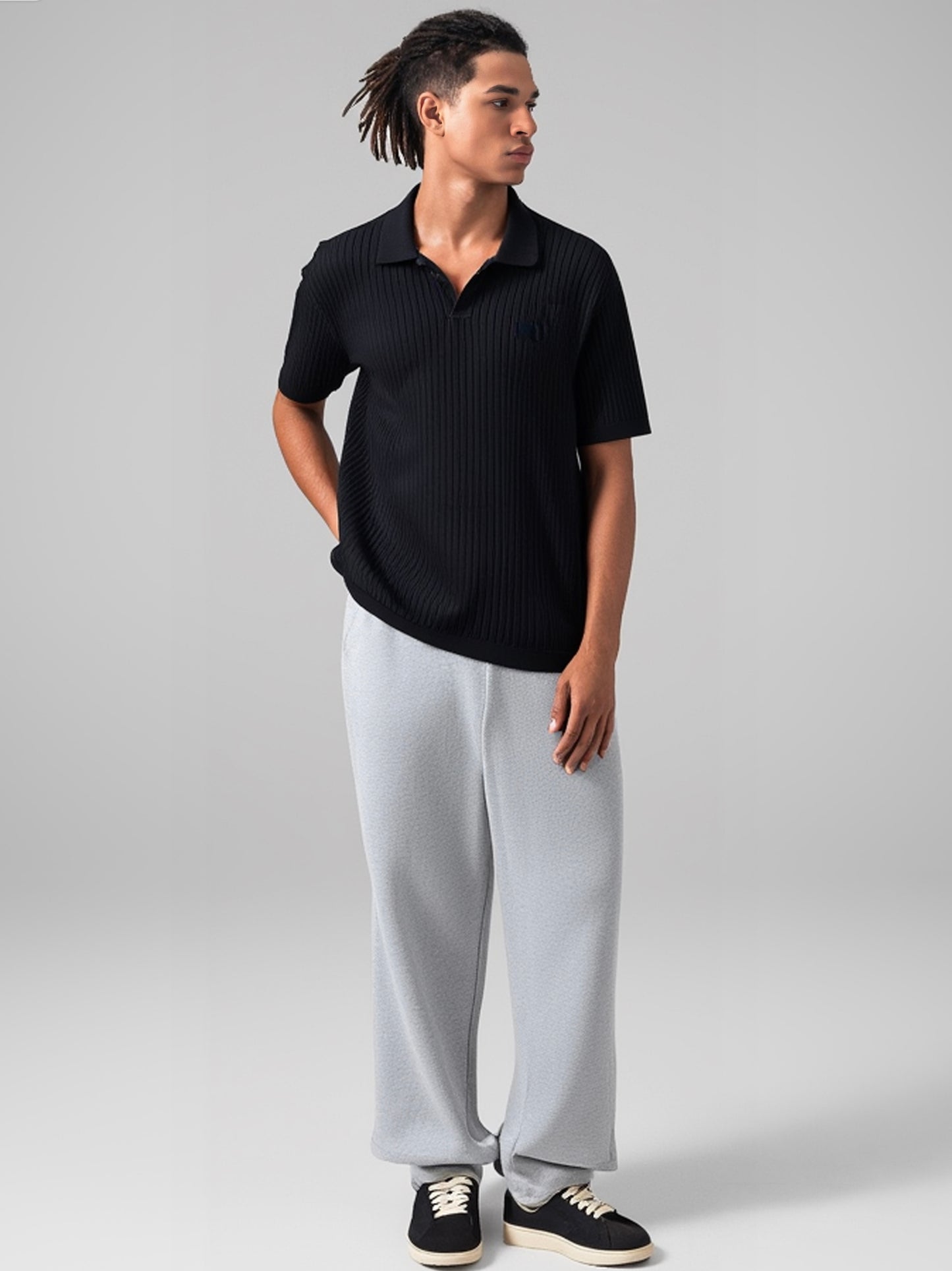 Camisa Polo listrada premium sem botão