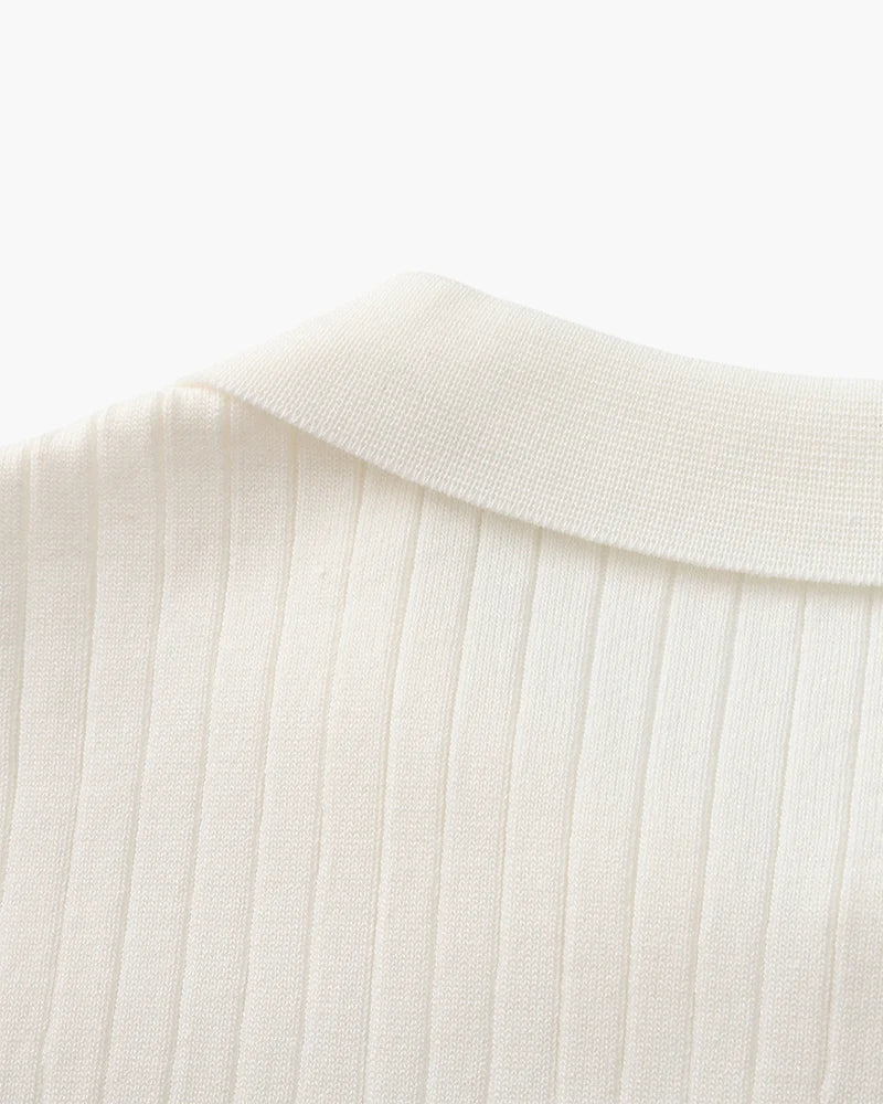 Camisa Polo listrada premium sem botão