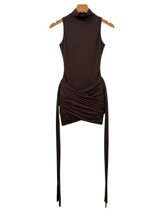 Vestido Reflexo Secreto de gola alta