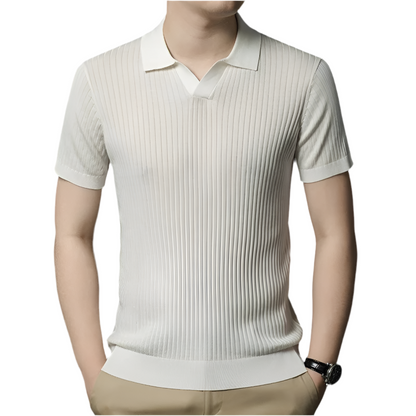 Camisa Polo listrada premium sem botão
