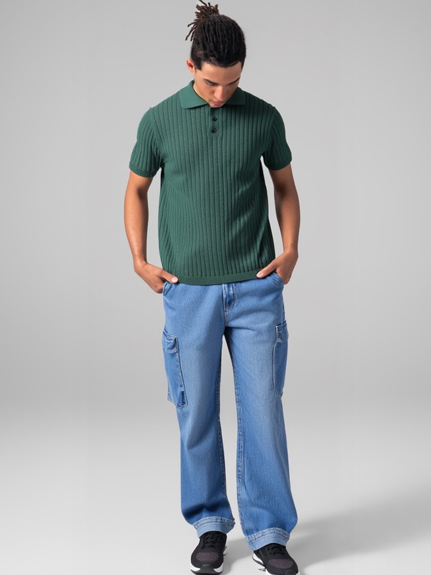 Camisa Polo de Verão Malha Listrada