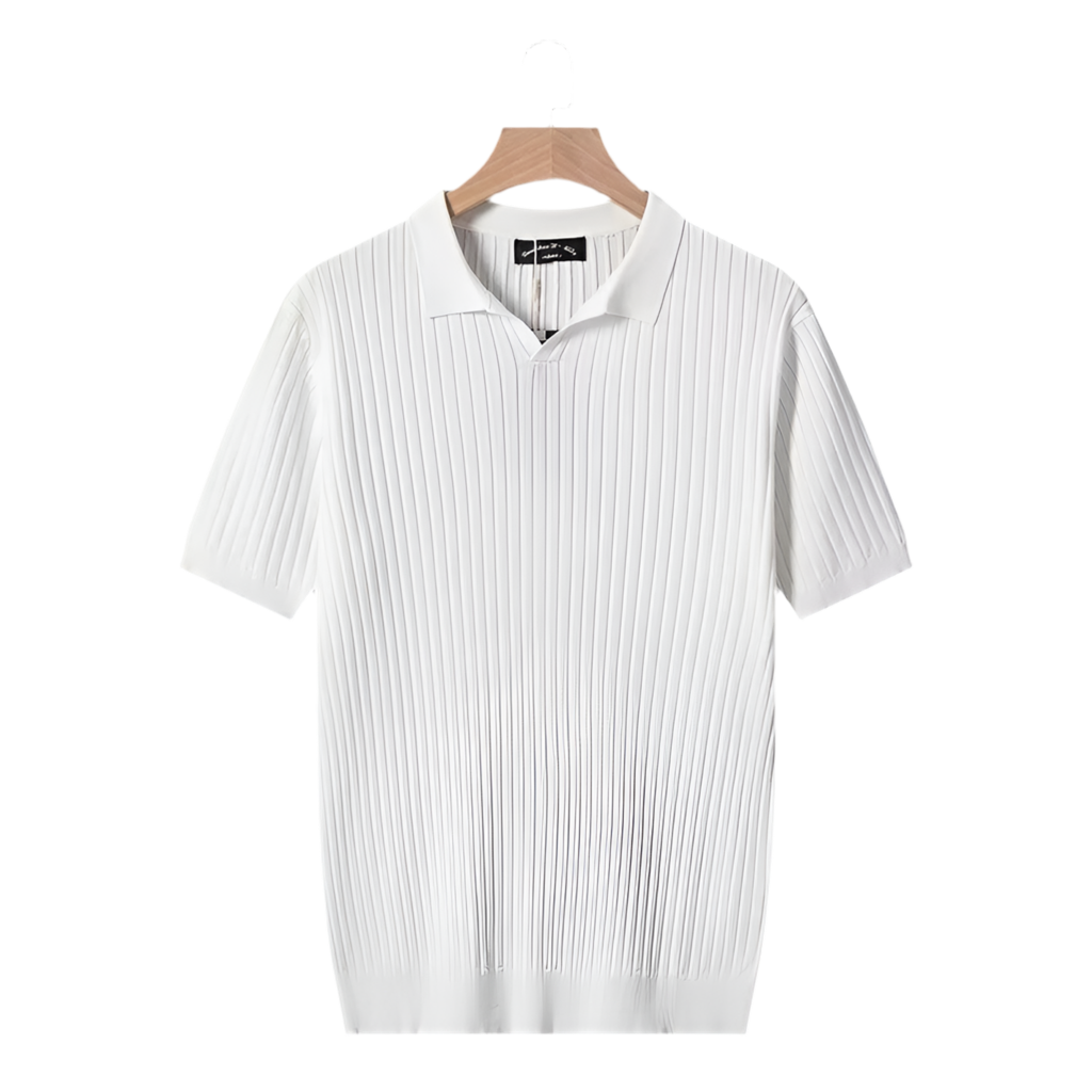 Camisa Polo listrada premium sem botão