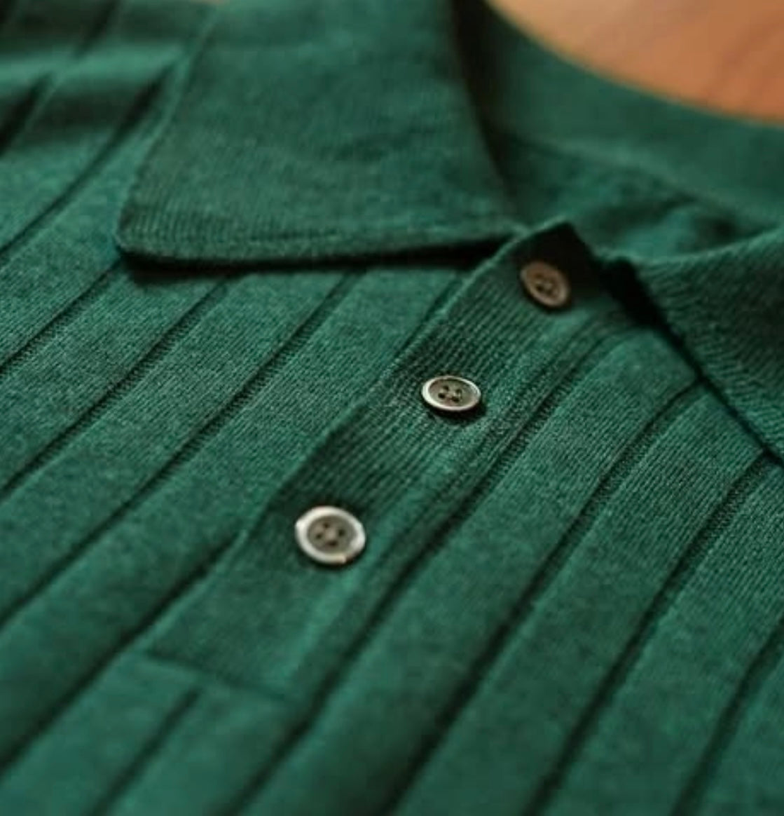 Camisa Polo de Verão Malha Listrada