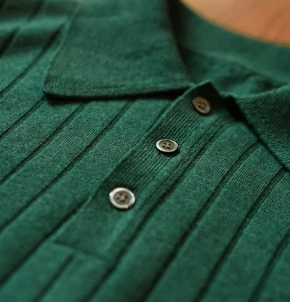 Camisa Polo de Verão Malha Listrada