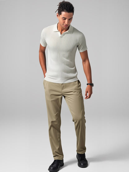 Camisa Polo listrada premium sem botão