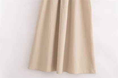 Vestido longo regata com gola redonda