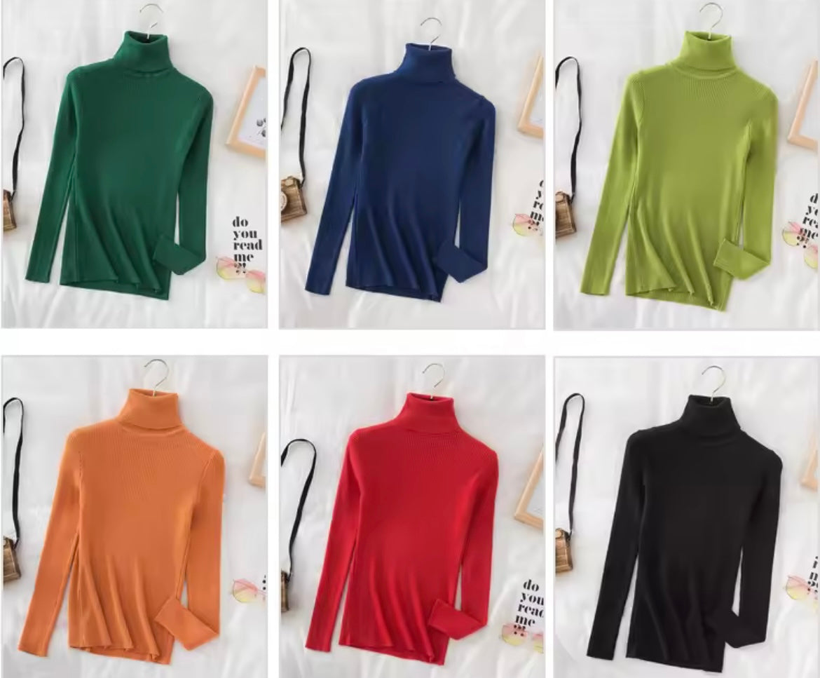 Blusa Feminina de Gola Alta Outono/Inverno