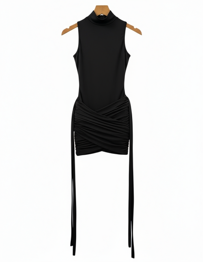 Vestido Reflexo Secreto de gola alta