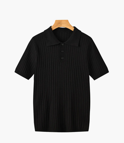Camisa Polo de Verão Malha Listrada