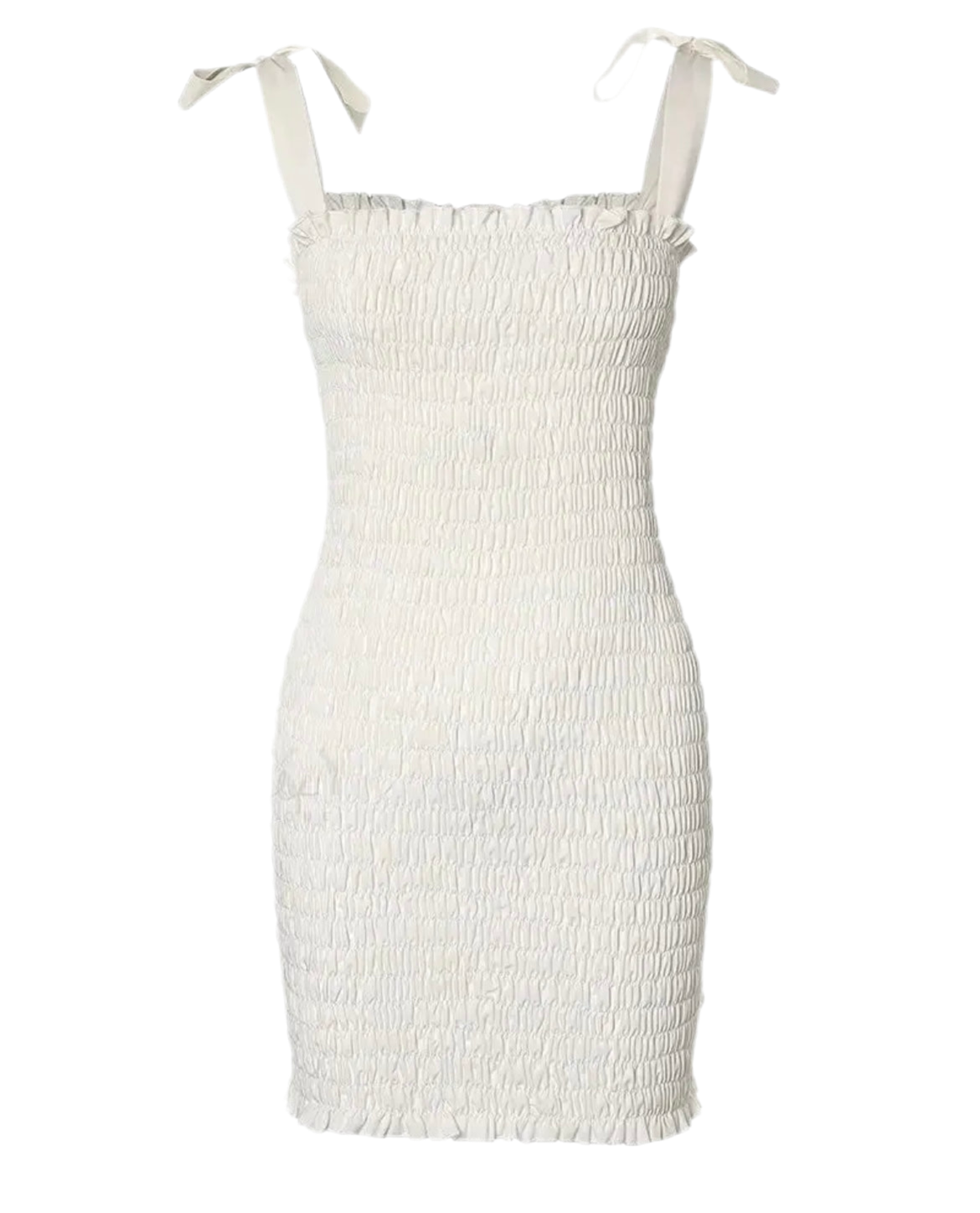 Vestido Curto Branco com Alças Finas