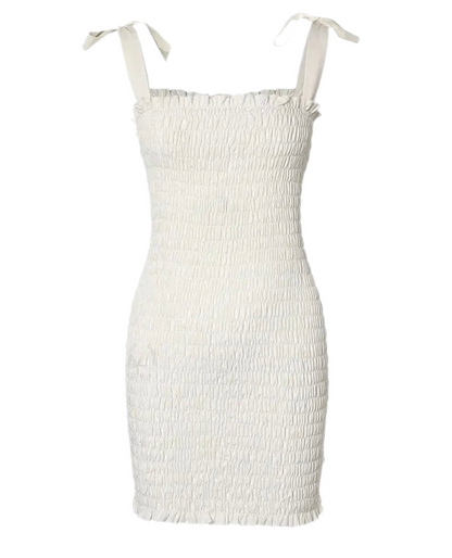 Vestido Curto Branco com Alças Finas