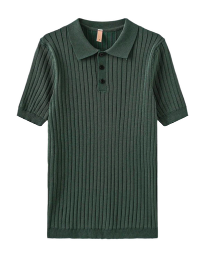 Camisa Polo de Verão Malha Listrada