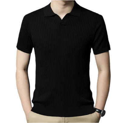 Camisa Polo listrada premium sem botão