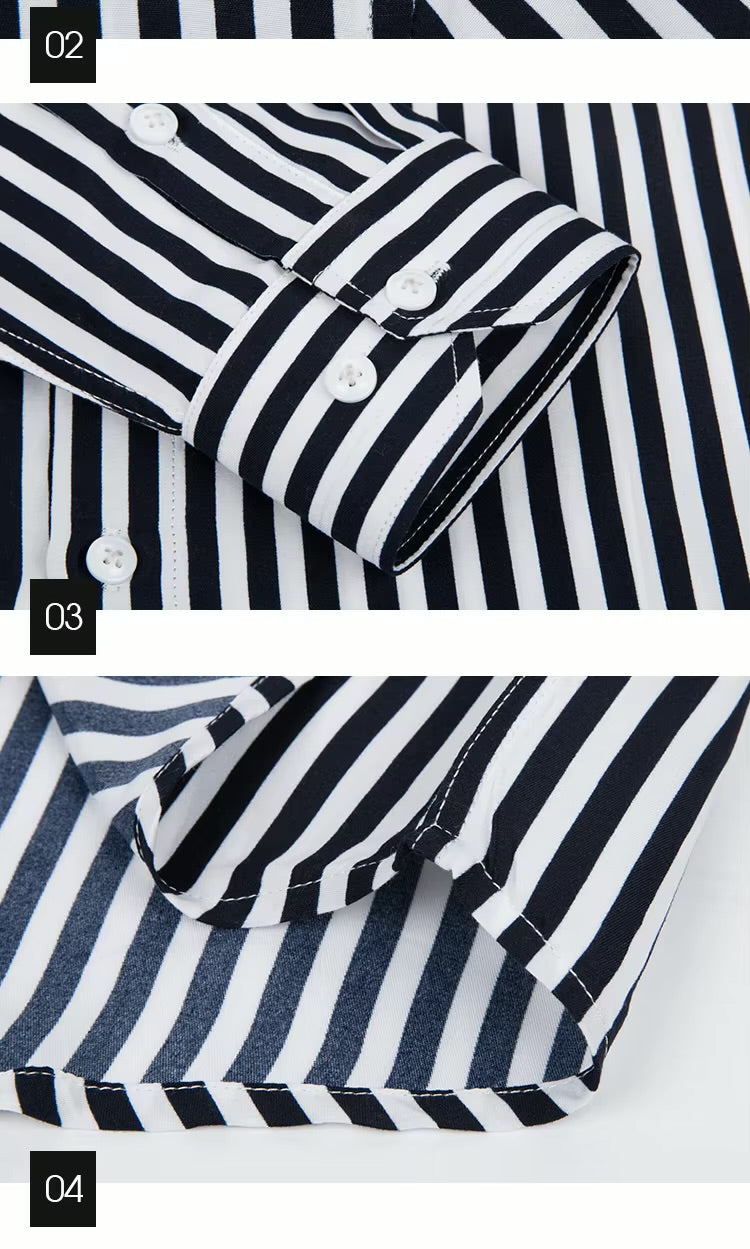 camisa de linho Valent -com listras-