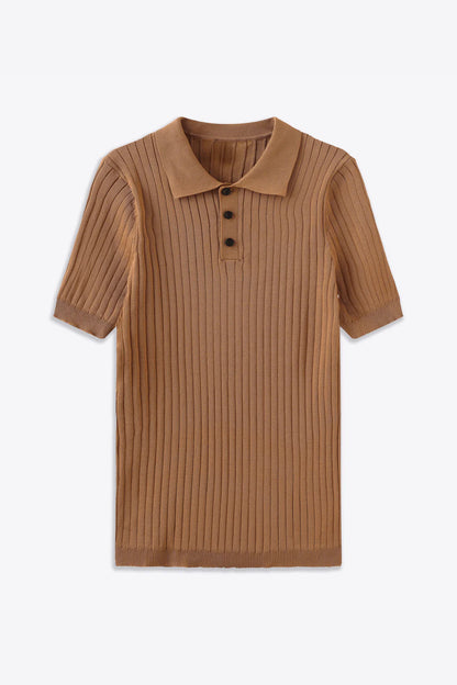 Camisa Polo de Verão Malha Listrada