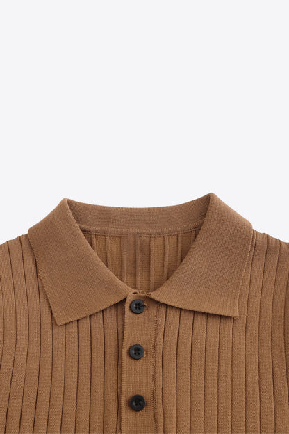 Camisa Polo de Verão Malha Listrada