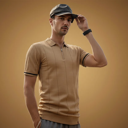 Camisa polo Vérone -esportiva e com zíper-