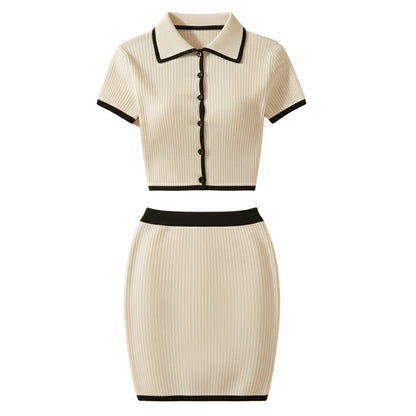 Conjunto Feminino Élise Royale : camiseta polo feminino + mini saia