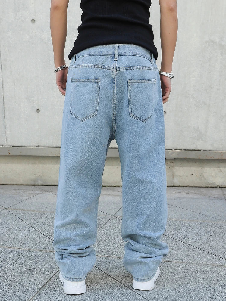 Calça Baggy Jeans Claro Oversized e Streetwear