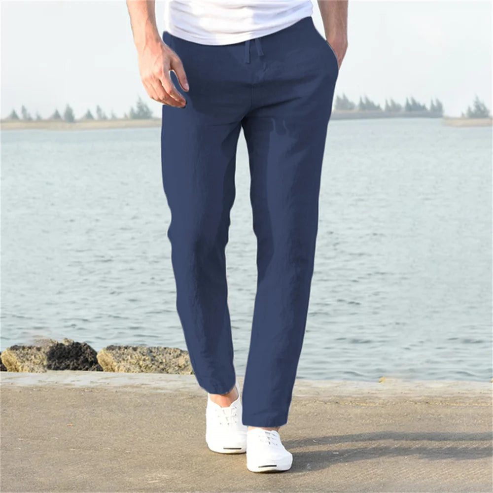 Calça Masculina Premium em Algodão e Linho