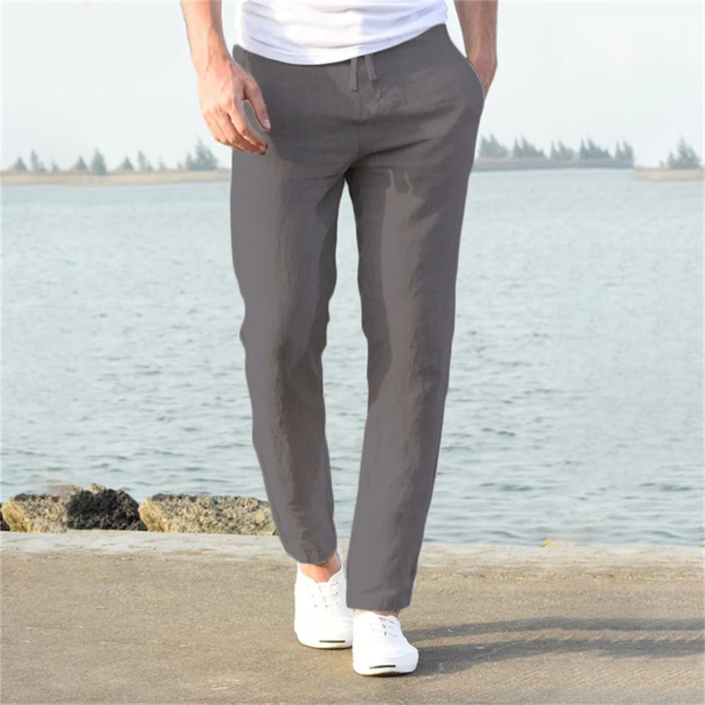 Calça Masculina Premium em Algodão e Linho