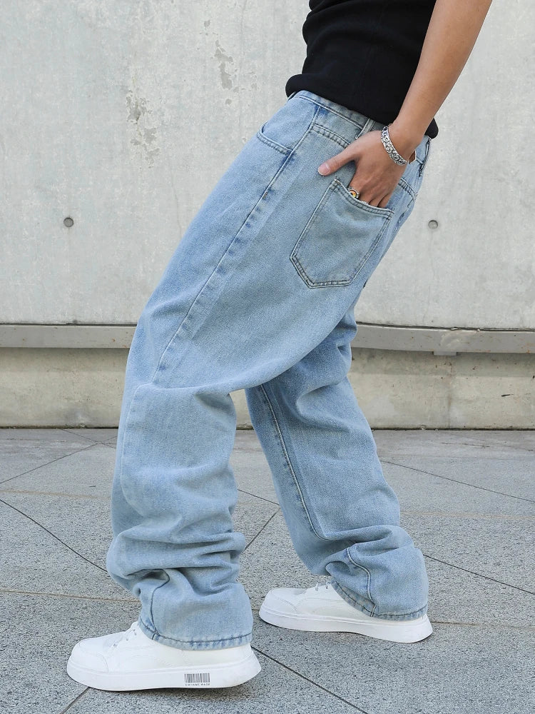 Calça Baggy Jeans Claro Oversized e Streetwear