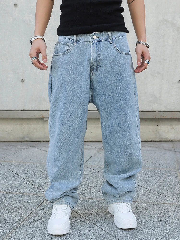 Calça Baggy Jeans Claro Oversized e Streetwear