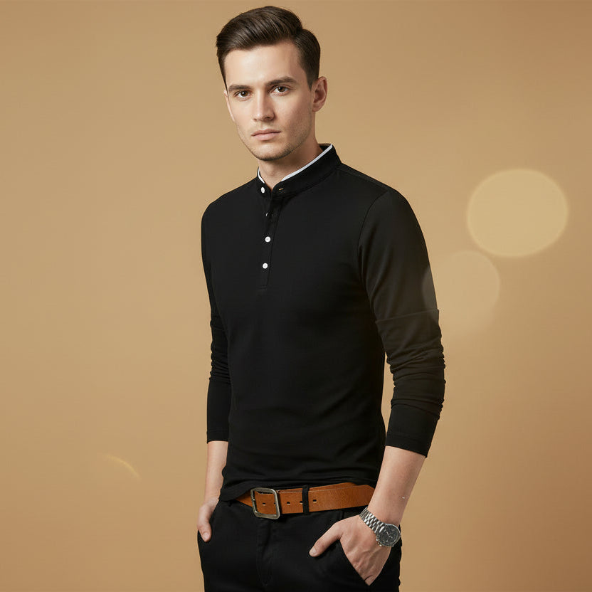 Camisa Longline Solaris Contemporânea de manga longa